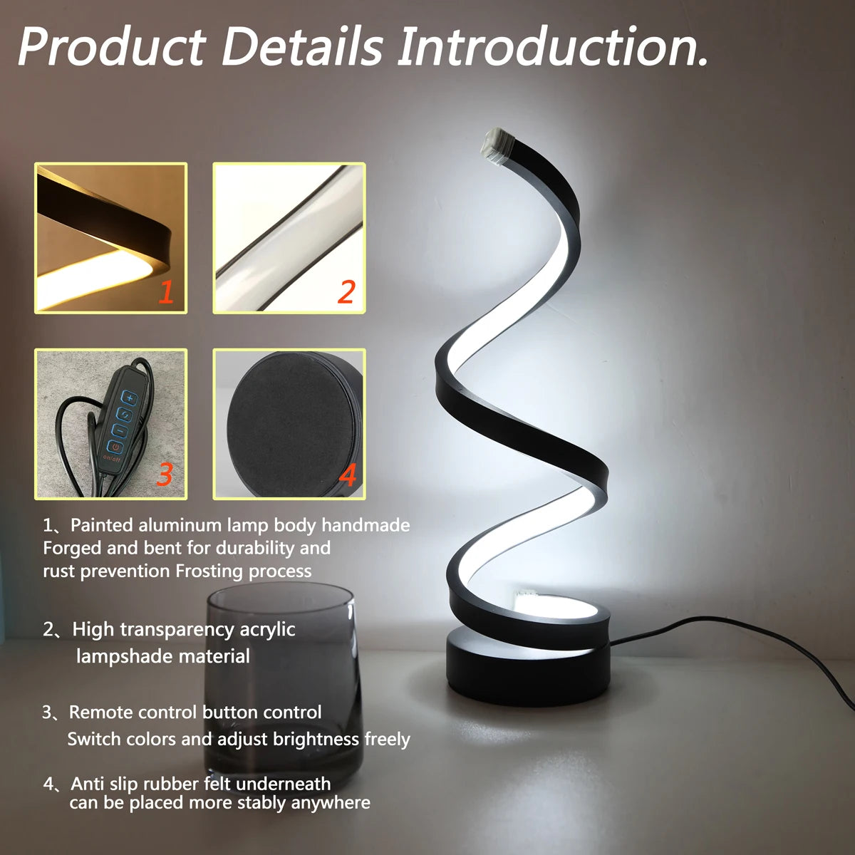 Modern Minimalist Spiral Desk Lamp